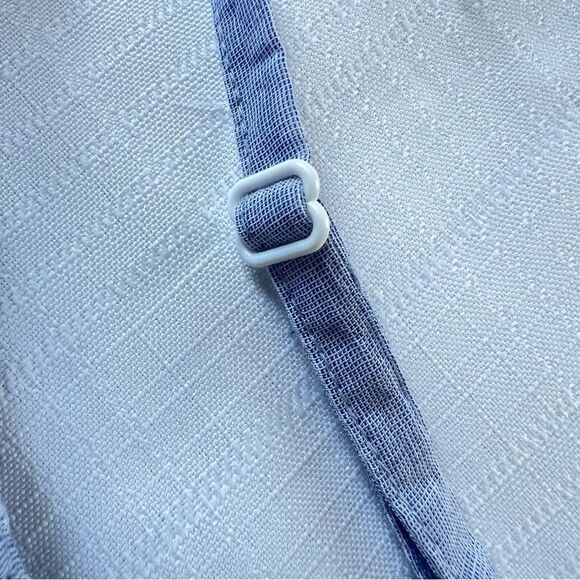 Joie Blue and White Embroidered Eyelet Boho Camisole Crop Top SZ L - Picture 8 of 10